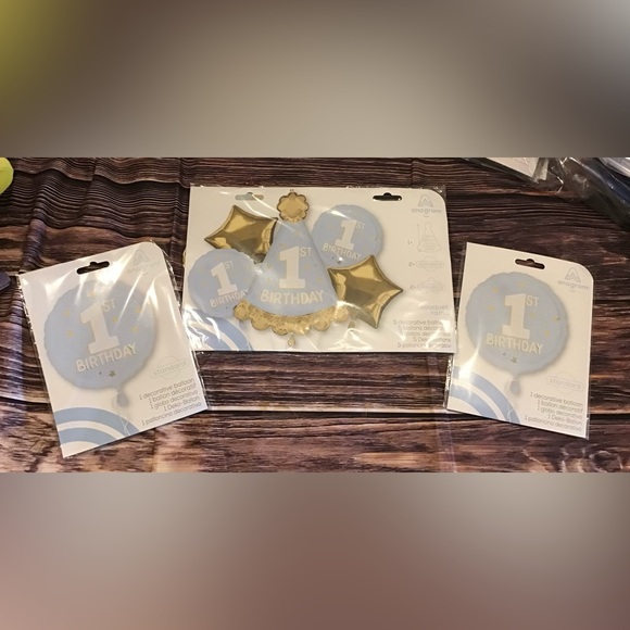 1st birthday balloon bundle 7 balloons -New - Picture 1 of 2